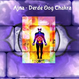De kleur van je derde oog chakra is indigo, op de afbeelding een persoon met energie om zich heen en een indigo kleur op de achtergrond.