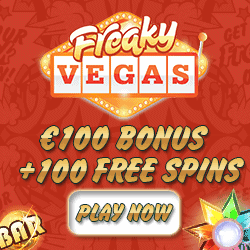 Freaky Vegas Casino | 100 free spins + 150% up to €150 bonus