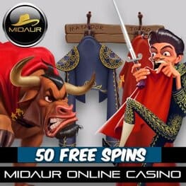 Midaur Casino 50 gratis spins and 100% up to £200 exclusive bonus