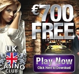 UK Casino Club - 100 free spins and €700 free play bonus