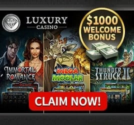 Luxury Casino - 20 free spins no deposit and €1000 free bonus