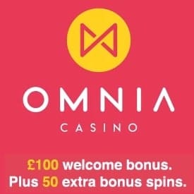 Omnia Casino 50 free spins + 100% bonus + €100,000 daily prize