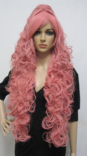 Amybria Megurine Luka Long Smoke Curly Cosplay Full Long Wig With Clip Ponytail - Image 3