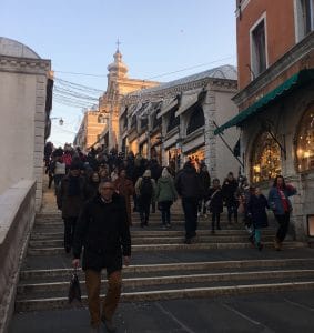 Rialto Bridge is always packed with tourist