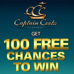 Captain Cooks Casino 100 free spins + 275% up to $/€475 free bonus