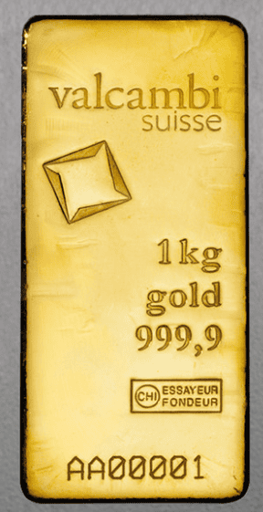 Gold bar, Kilo, Gold, Valcambi