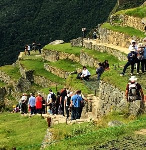 Machu Picchu: we were lucky and this was the only moment when we found people queuing to move on.