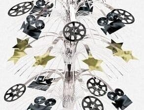 Hollywood Theme, Movie Camera, Reel, Stars Cascade Centerpiece