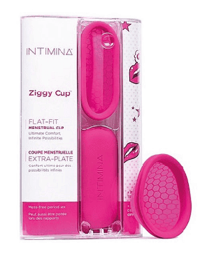 Ziggy Cup - Re-usable menstrual cup Re-imagined flat-fit shape Adapts to your shape and lifestyle Suitable for 12 hour wear Eco-Friendly, cost-effective and discrete FDA Approved Medical Grade Silicone
