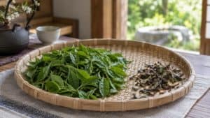 きれいにたたんだ洗濯物とかごを並べた洗濯まわりの様子