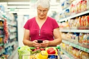 Woman shopping for alkaline diet