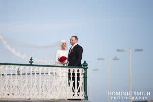 Bridal photo taken at the Bandstand on Brighton Seafront