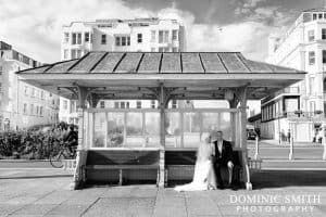 Bridal photo taken on Brighton Seafront