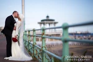 Bridal photo taken on Brighton Seafront