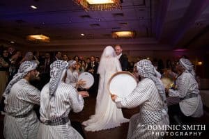 Bride and Groom arrive at the Hilton Hotel