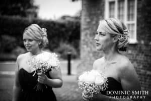 Bridesmaids waiting outside East Court