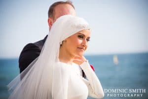 Bridal photo taken at the Bandstand on Brighton Seafront