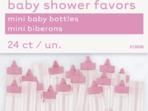 zMini Baby Bottles, Pink, Baby Shower Favors
