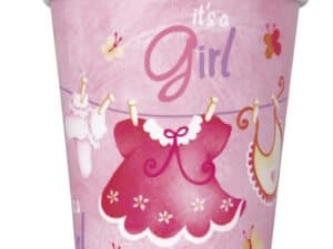 Pink Clotheslines Party Cups - 8ct, Baby Shower Party Supplies