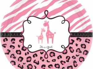 Dinner Plates Sweet Safari Girl, 18 ct