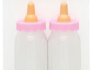 zBaby Shower Favor, Pink Fillable Baby Bottle