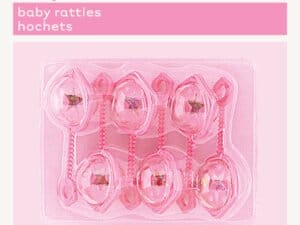 zBaby Rattle - Pink, Baby Shower Favors