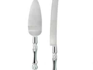Server Set Electroplated Silver, Cake Cutting Set For Engagement, Wedding, Anniversary, Birthday