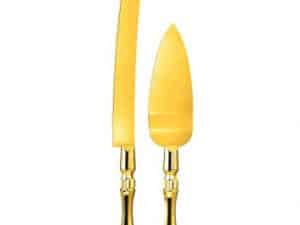Server Set Electroplated Gold , Cake Cutting Set For Wedding, Engagement,Anniversary and Birthdays.