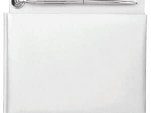 White Pearlized Guest Book With Electroplated Pen - 1Pc.