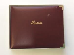 Burgundy , Leather Guest Book