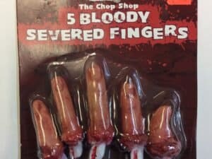 Bloody Served Fingers - 5ct, Halloween Party Decorations.