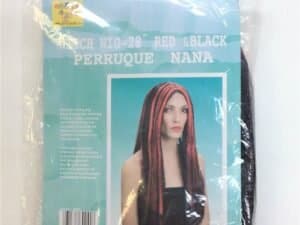 Witch Wig  28" Red & Black