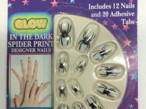 Glow in the Dark Spider Print Designer Nails
