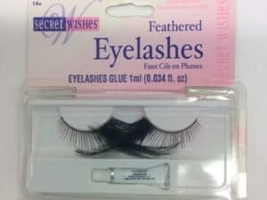 Black Feathered Eyelashes With Eyelashes Glue.
