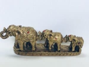 Gold Elephants with Design