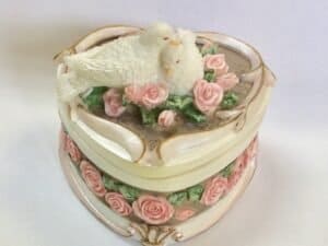 Doves & Pink Roses Trinket Box
