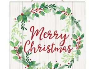 Merry Christmas Wreath Hanging Sign