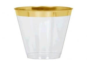 zPremium Plastic Tumblers Gold Rime