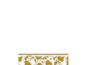 zWhite with Gold Trim Premium Quality Guest Towels