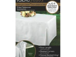 zTablefitters Flannel-Backed Table Covers White