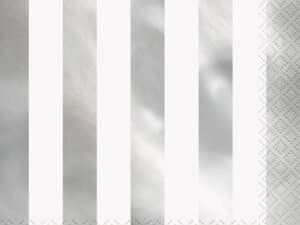 zSilver Stripe Lunch Napkin