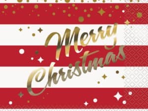 Gold Sparkle Christmas Foil Lunch Napkin