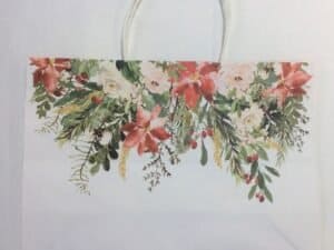 Flower Print Paper Bag - Rectangular, Goodie or Gift Bag