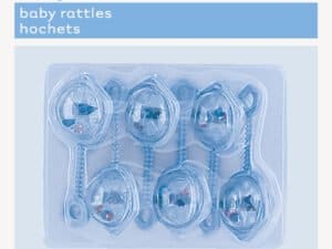 zBaby Rattles Blue, Baby Shower Favors