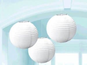 Frosty White Round Paper Lanterns