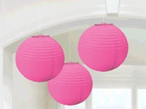 Bright Pink Round Paper Lanterns