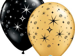 Sparkles & Swirls Assorted Gold & Onyx Black Balloons