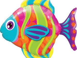 Fashionable Fish Foil/ Mylar Balloon, Qualatex Supershape Balloon, Q16448