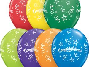 Congratulations Streamers Carnival Assortment Balloons, Q57111