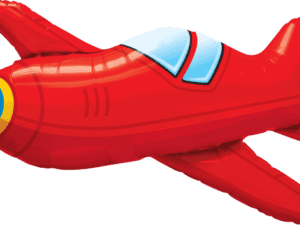 Red Vintage Airplane Super shape Foil/Mylar Balloon, Q57808